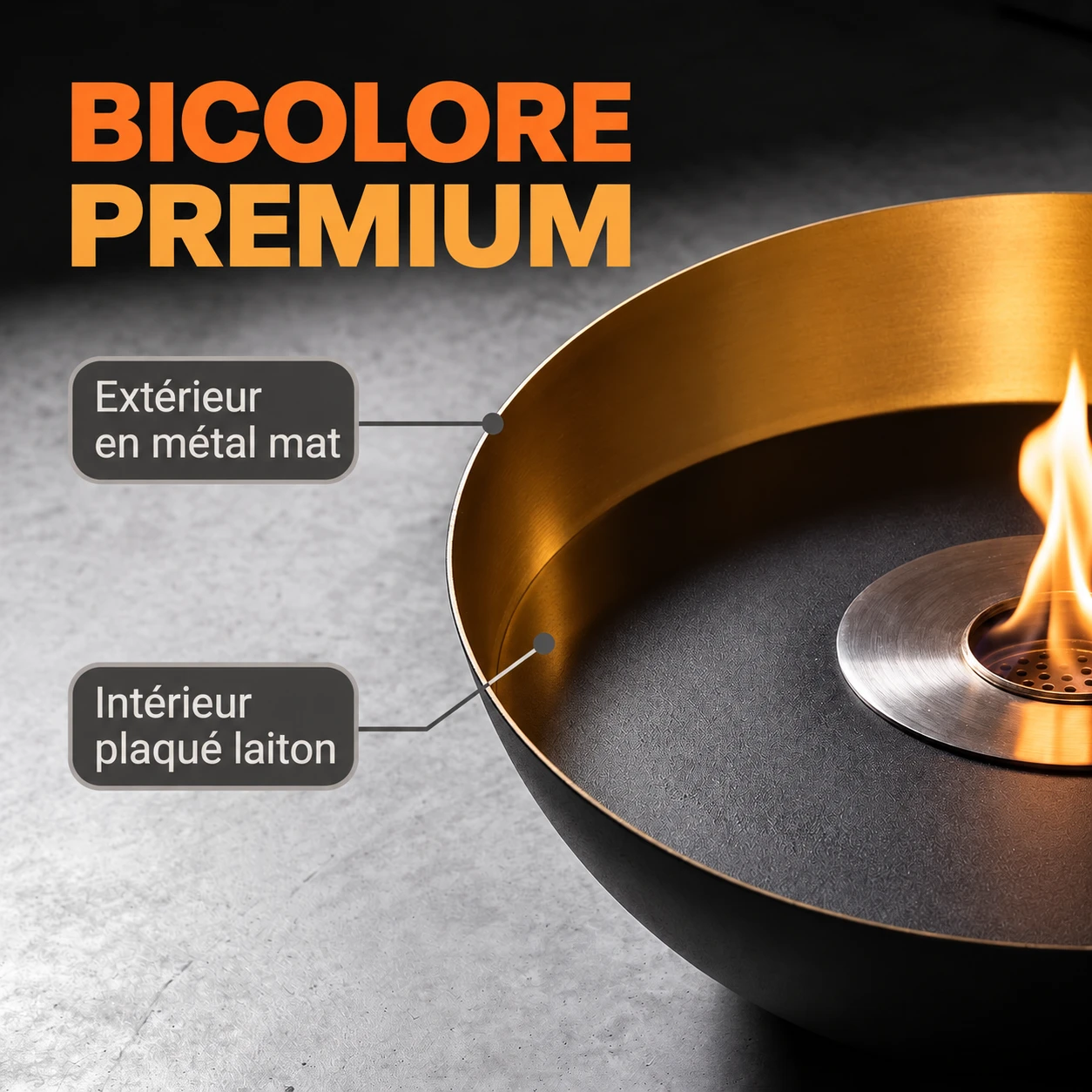 Brûleur bicolore premium à flamme chaleureuse